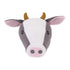 NoJo Plush Fleece Grey & White Cow Head Wall Decor - Charcoal, White, Peach