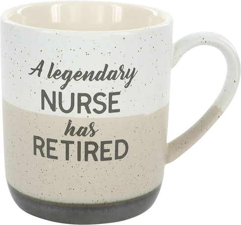 A Legendary Nurse Has Retired, 15oz Speckled Stoneware Coffee Cup Mug