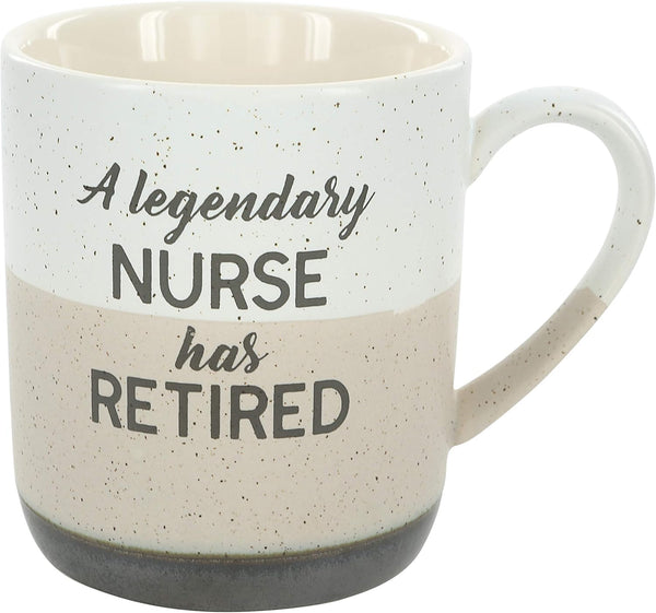 A Legendary Nurse Has Retired, 15oz Speckled Stoneware Coffee Cup Mug