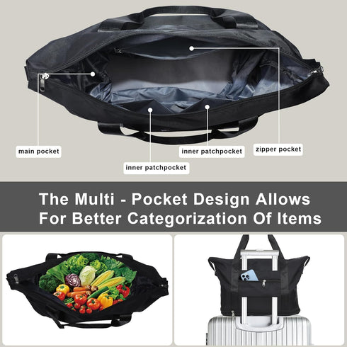 LKbeuuu Reusable Grocery Bag on Wheels Shopping Bag with Wheels, Detachable Roller Tote Bag, Luggage Bag, used