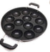 G&D Stainless Steel 12 Pit Appam Maker, Nonstick Paniyaram Pan with Lid, Appam Patra, Takoyaki Pan, Aebleskiver