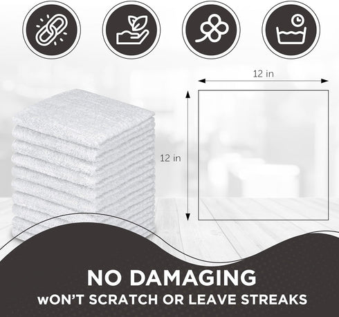 20 Pack 100% 12 12 inch (20 Pack) DecorRack Cotton Wash Cloth, Luxurious Soft, x Ultra Absorbent, Machine Washable