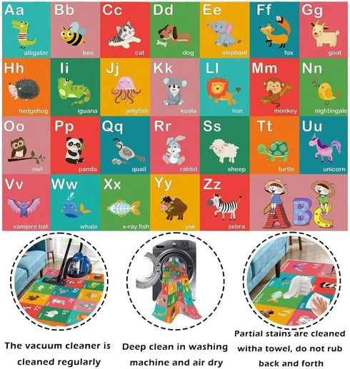 VICIKOIA 47x71in) ABC Alphabet Education Rug, Kids Fun Game Carpet Children's Room, Playroom, Classroom, Non-Slip