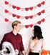 JOZON 4 Pack Felt Heart Valentine’s Day Garland Banner Decorations for Anniversary Wedding Engagement Party (Red, Pink,