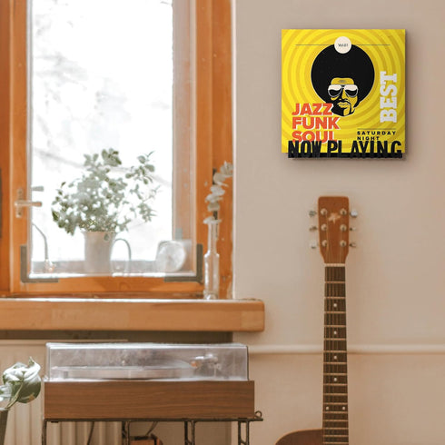 Marsui Now Playing Vinyl Record Wall Stand (Black) - Wooden Shelf Hanging Wall Mount Record Display Storage Holder