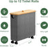 9 1 Pack Bamboo Toilet Paper Storage with Lid and Wheels, Bathroom Toilet Storage Basket with Handle, Paper Storage