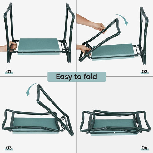 ZENY Folding Garden Kneeler Seat Gardening Workseats Portable Garden Bench Stool with Thicken Foam Kneeling Pad