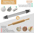 Adjustable Rolling Pin with Thickness Rings - Non Stick Stainless Steel Dough Roller Pin for Baking (Grey, 15.8'')
