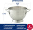 HIC Kitchen 18/8 Stainless Steel Pierced Colander - 7.5-Inch Bowl, 2-Quart Capacity