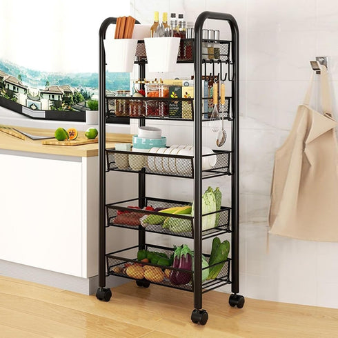 YESBAY Fruit Vegetable Basket for Kitchen, 5 Tier Fruit Vegetable Storage Basket, Stackable
