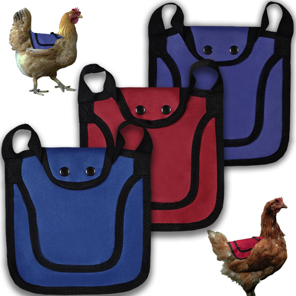 OIUXIMT 3 Pieces Premium Chicken Saddles with Adjustable Straps - Outdoor Hen Saddles