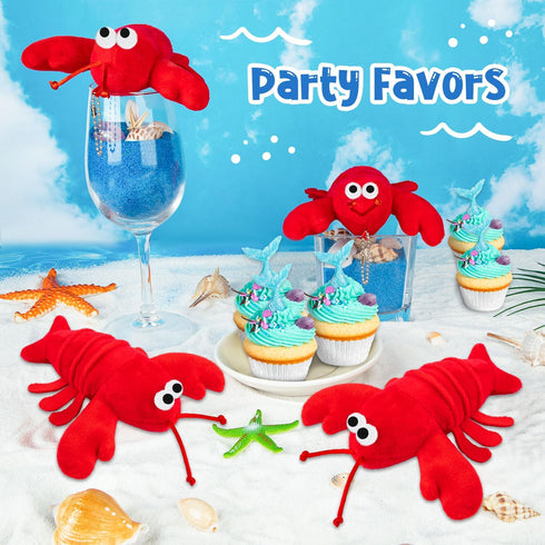 SYWHXY 12Pack Backpack Lobster Toy Cute Plush Lobster Stuffed Animal Crab Doll for Kids, Soft Mini Plush Stuffed