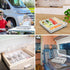 Silverware Tray with Lid, Utensil Drawer Organizer for Kitchen Countertop, 5 Compartments Plastic Flatware Holder