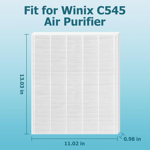 Improvedhand C545 Replacement Filter S Compatible with Winix C545 Air Purifier, True High Efficiency H13 Filter, Replaces Filter S 1712-0096-00