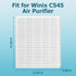 Improvedhand C545 Replacement Filter S Compatible with Winix C545 Air Purifier, True High Efficiency H13 Filter, Replaces Filter S 1712-0096-00