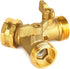 AuySier 2 Garden Hose Splitter Way Heavy Duty, Brass Faucet Adapter With Long Handle For Gardening Water Hose Shut Off