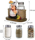 Salt and Pepper Shakers Set, Sitting Chef Decorative Statue Spice Organizer, Glass Spice Jars with Holder Gift for