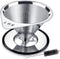 LHS Stainless Steel Pour Over Coffee Dripper - Reusable Metal Cone Filter - Single Cup Coffee Maker 1-4 Cup
