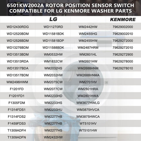 6501KW2002A Washer Machine Motor Rotor Position Sensor Compatible for Kenmore LG Washer Parts - Replaces PS3529186