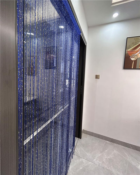 ave split Decorative Door String Curtain Wall Panel, Fringe Window Room Divider, 100cm*200cm, Royal Blue