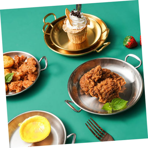Amphora Stainless Steel Snack Plate for Housewarming, Fried Chicken Serving Tray, Camping Griddle
