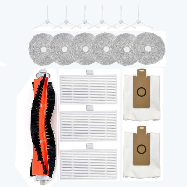 Replacement Parts for Lydsto W Robot Vacuum Cleaner, 1 Main Brush, 3 Filters, 6 Side Brushes, 2 Dust Bags