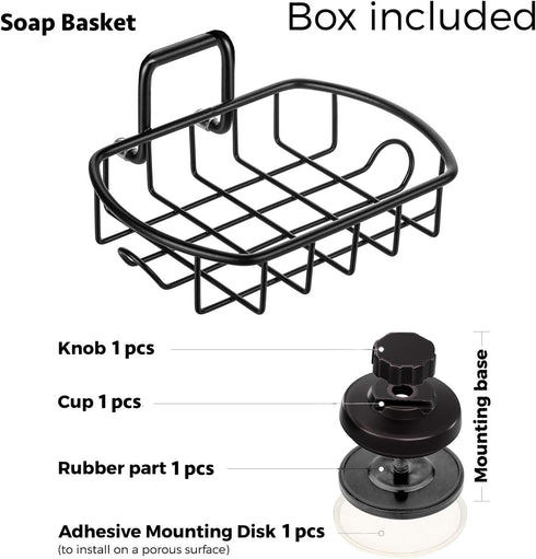 Suction Soap Dish with Hooks - Rustproof Stainless Steel SS304 Shower Soap Holder - Powerful Vacuum Suction Cup Sponge