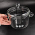 Vaguelly Clear Glass Cooking Pot, 1500mL Saucepan with Lid, Double-Handle Simmer Pot for Milk, Pasta, Noodles, Soup,