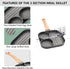 JUSTUP Nonstick Egg Frying Pan, 3-in-1 Divided Grill Frying Pan, Heat Resistant Handle for Breakfast Cooking