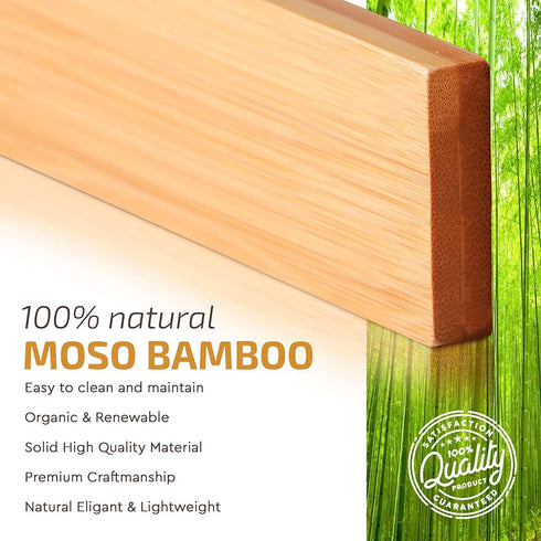 Large Bamboo Drawer Organizer - Expandable Kitchen Drawer Dividers (17" - 21.5") - 6 Pack Adjustable Separators