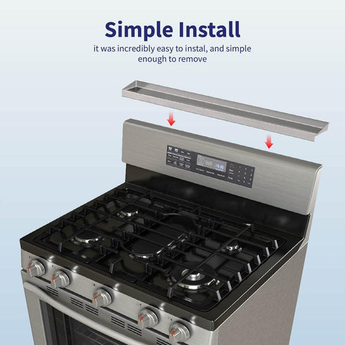 IIIOIIIA Stove Top Non Magnetic Shelf for Kitchen Organization, 30" Spice Rack Over The Stove, Brushed Stainless Silver