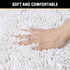 H.VERSAILTEX Pure White Bath Mat, Non Slip Chenille Rug 17" x 24" for Bathroom