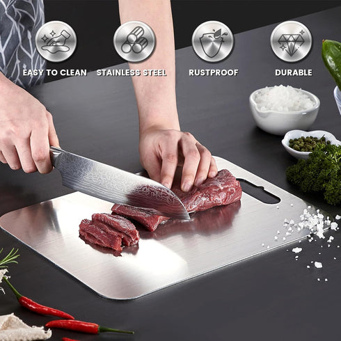 EBTULF 2025 Titanium Alloy Cutting Board Pure Titanium Cutting BoardDouble-Sided VersatilityThe New Model