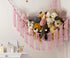 Hammock 8 10 12 Stuffed Animal Corner Net with LED Light - Toy Storage Holder - Pink Cute Room Bedroom Decor for Teen