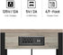 V1TB01BG043 TUTOTAK C Shaped End Table with Charging Station, Side Table for Small Spaces, Living Room, Bedroom
