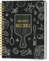 LuBudingJoy Blank Recipe Notebook: Full Page Spiral Hardcover to Organize 140 Recipes (Black)