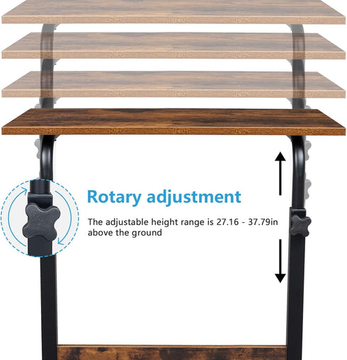 Henf Mobile Sofa Side Table Rolling Bed Table Snack Table, Height Adjustable Portable Laptop Computer Stand Desks