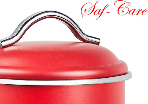 Self-Care Saf-Care Kitchen Canisters, Valentine Red Canister Set with Tight Sealed Lids, Set of 3, SC-002