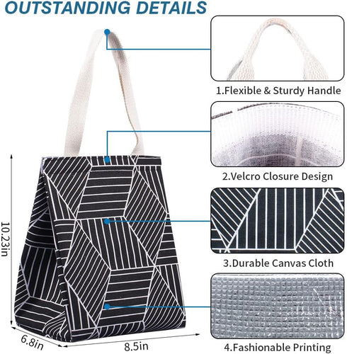 iknoe Insulated Lunch Bag for Women, 9L Foldable Cooler Bag with Pockets, Leakproof & Portable for Picnic, Office,