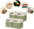 DULLEMELO Storage Basket, Linen Closet Organizers and Storage Baskets for Home Office, 4 Pack (12" White & Green)
