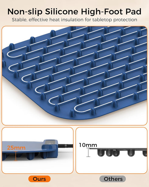 3 Settings, 10s COWSAR Food Warming Mat, Silicone Electric Warming Tray for Buffet Party and Home, Temp Fast Heating