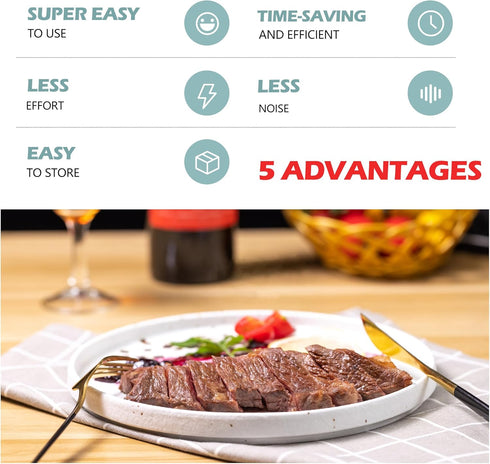 Commercial Manual Meat Tenderizer Machine, Heavy Duty Meat Cuber, Quick and Easy Beef Chicken Steak Flatten Tool
