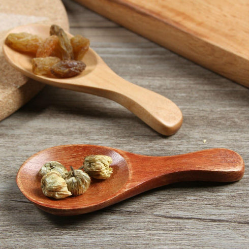 Mini Wooden Spoons, 3 Pack Small Measuring Scoops for Sugar, Salt, Tea, Spices