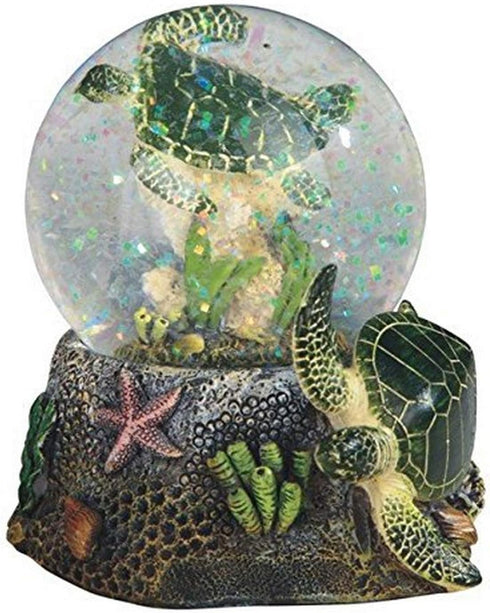 StealStreet 3.75 Inch Marine Life Snow Globe with Sea Turtle Statue Figurine Collectible, Green
