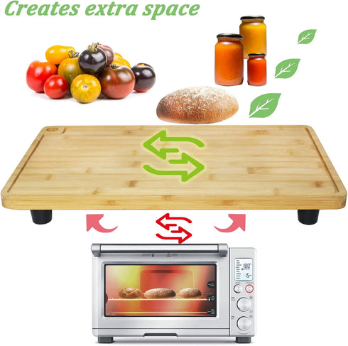 Bamboo Wood Cutting Boards for Mini Smart Toaster Oven Air, Compatible with Breville 860 BSS, 1.2inch Feet