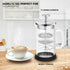 Mini French Press Coffee Maker-304 Stainless Steel Grilles, Borosilicate Glass Small Coffee Press,Non-slip Silicone Base-12 oz /350 ml with 2 Filter Screen-2 Cup Teapot by Nukeekee
