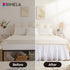 RIMELA White Bed Skirt Queen Size 15 Inch Drop, Elastic Bed Skirting for Bed Base and Frame, Lightweight Adjustable