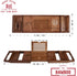XcE Bathtub Caddy Tray, Expandable to 105cm, with Bamboo Book Stand and Soap Tray, Brown