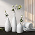 Set 4,Modern White Ceramic Vase of Farmhouse Decorative Vases for Entryway Mantel Centerpiece Bookshelf Console Table