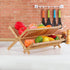 SZUAH Collapsible Bamboo Dish Drying Rack for Kitchen Counter, Space Saving Organizer (17.8"x10.23"x9.25")